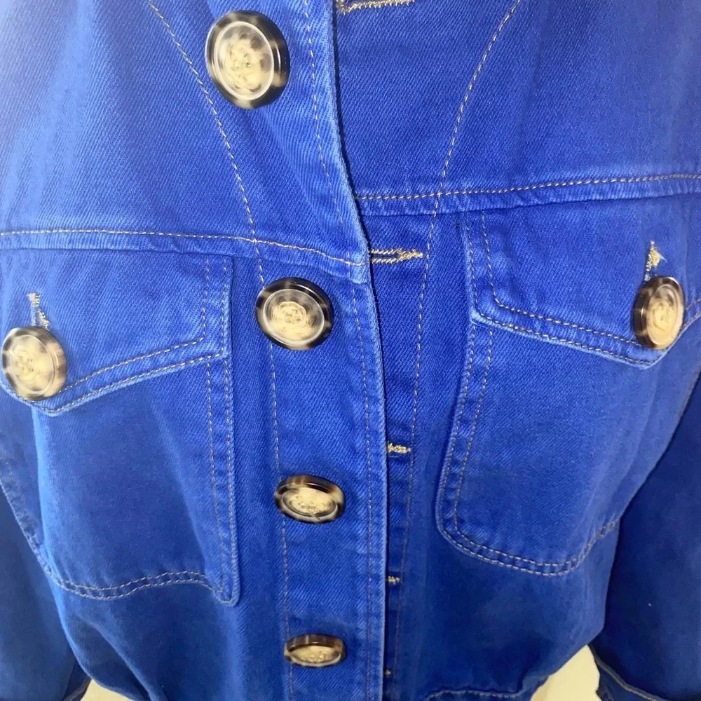 Free People Royal Blue Denim Jacket - Picture 3 of 4